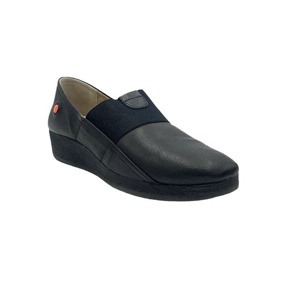 Softinos By Fly Amo Mules Comfort Shoes Sz 37 US 7 Navy Washed Leather Slip On - Picture 1 of 9